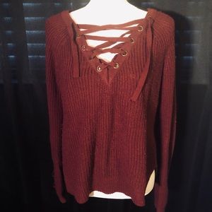 ❌SOLD❌Burgundy Long Sleeved Sweater